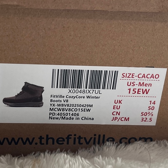 FitVille Wide Width Mens Winter Boots Fur Lined Diabetic shoe 15 x-wide / 571 - Picture 2 of 11